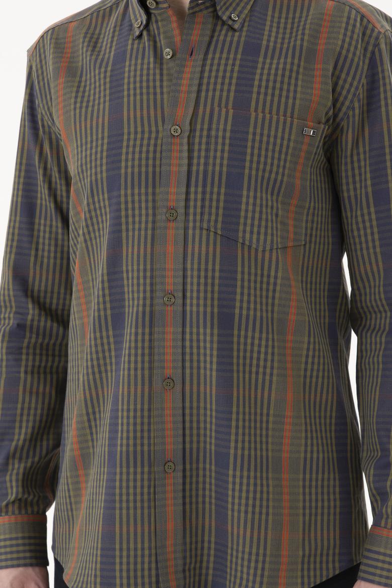 Erkek Haki Uzun Kollu Gömlek - 50272345009