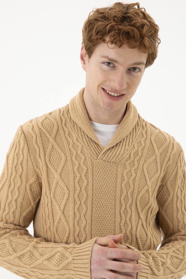 Erkek Kum Melanj V Yaka Kazak - 50270964008