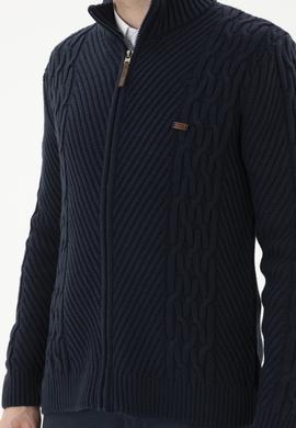 Erkek Lacivert Triko Hırka - 50270978011