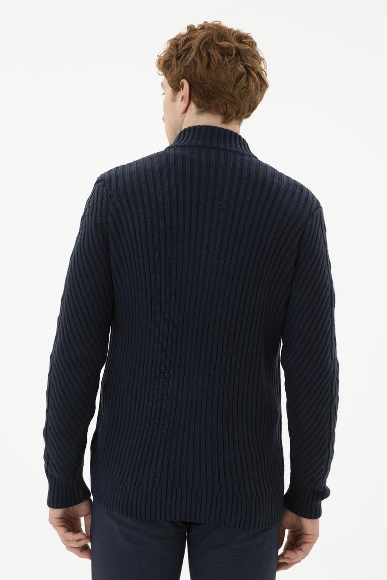 Erkek Lacivert Triko Hırka - 50270978011