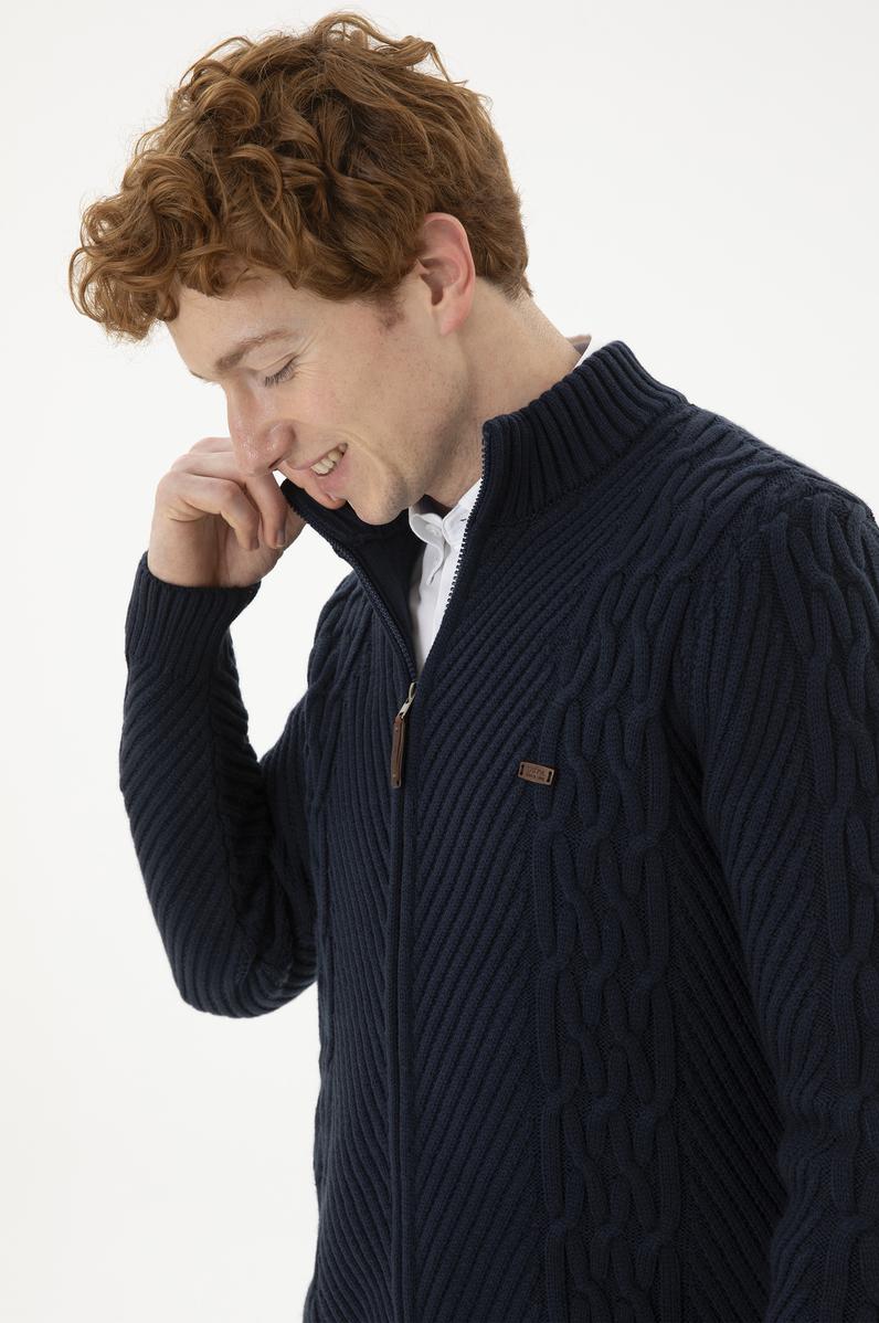 Erkek Lacivert Triko Hırka