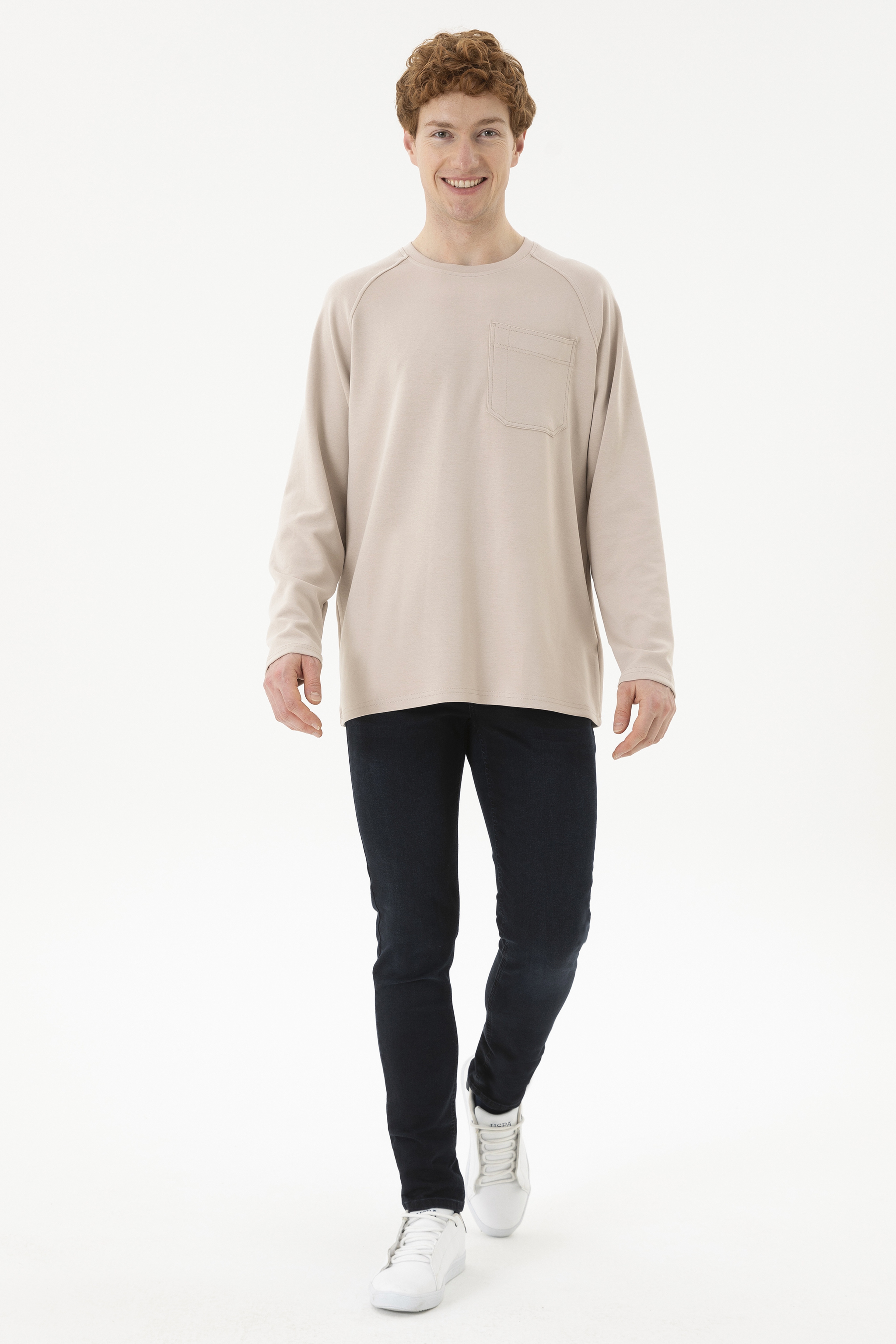 Erkek Bej Sweatshirt