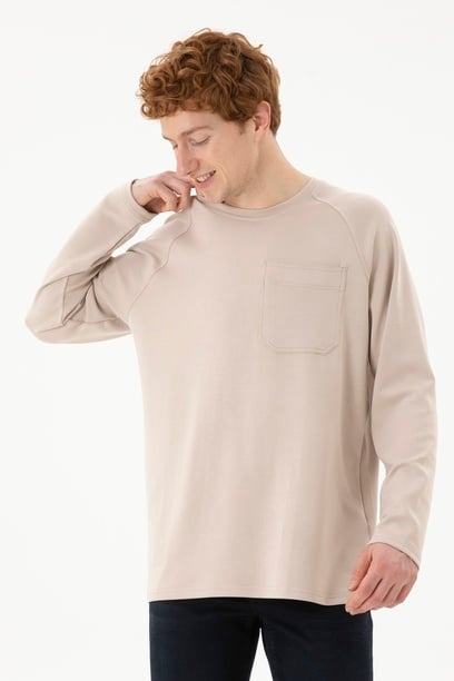 Erkek Bej Sweatshirt