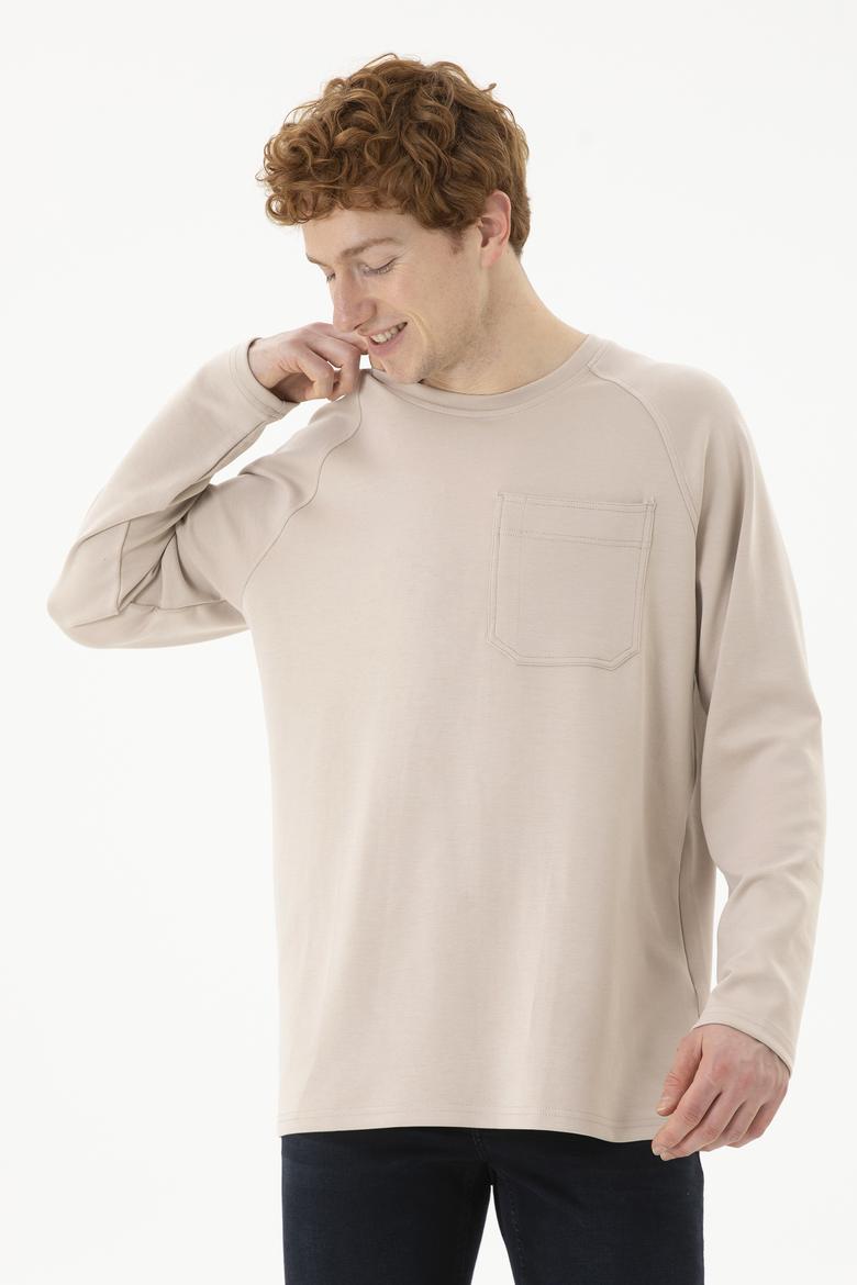Erkek Bej Sweatshirt - 50270814038