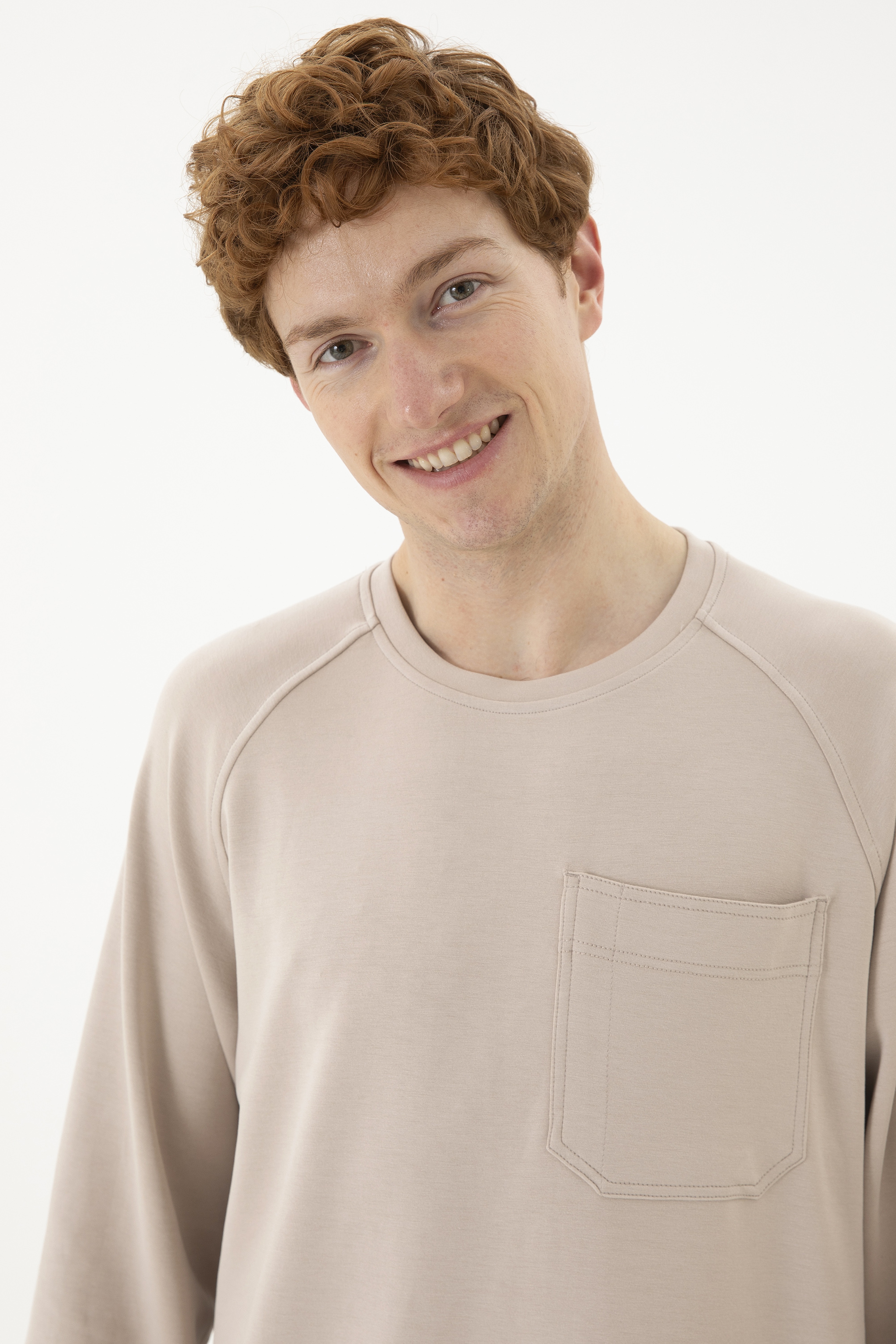 Erkek Bej Sweatshirt - Image 2
