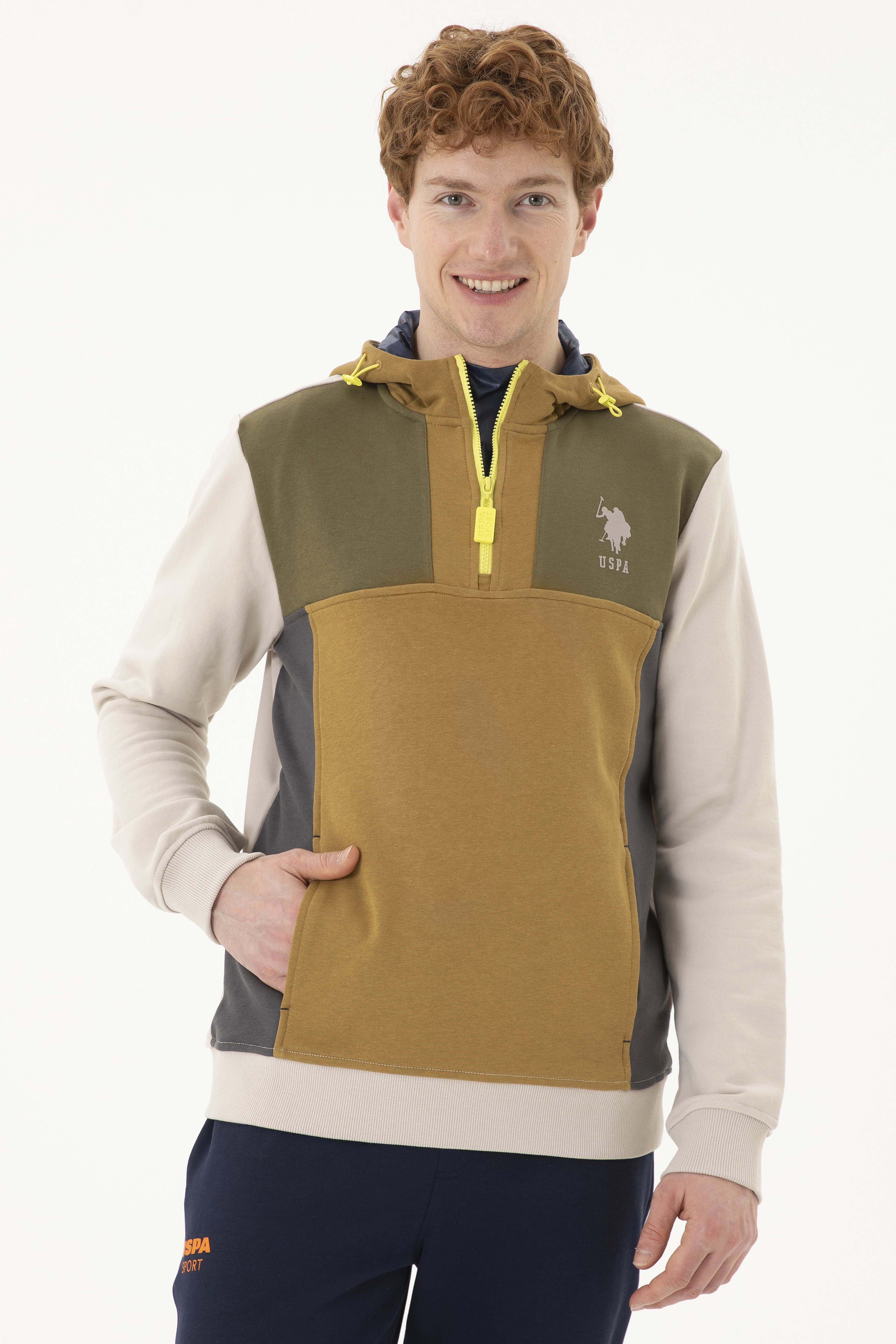Erkek Bej Sweatshirt - Image 3