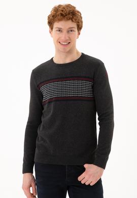 Erkek Antrasit Melanj Kazak - 50252305024