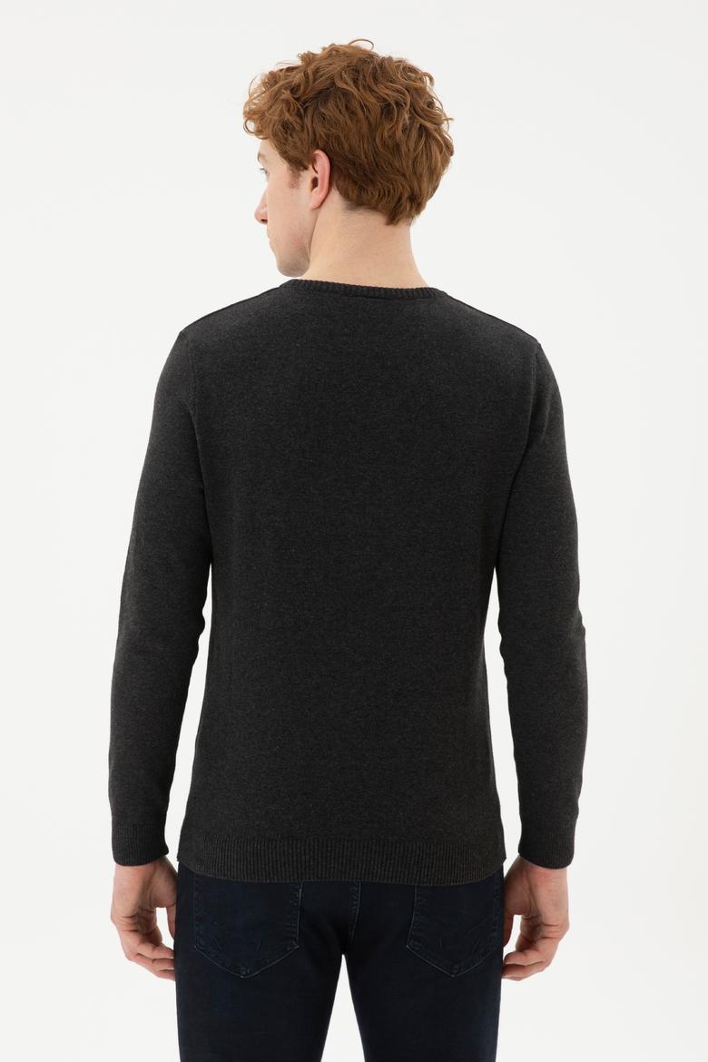 Erkek Antrasit Melanj Kazak - 50252305024