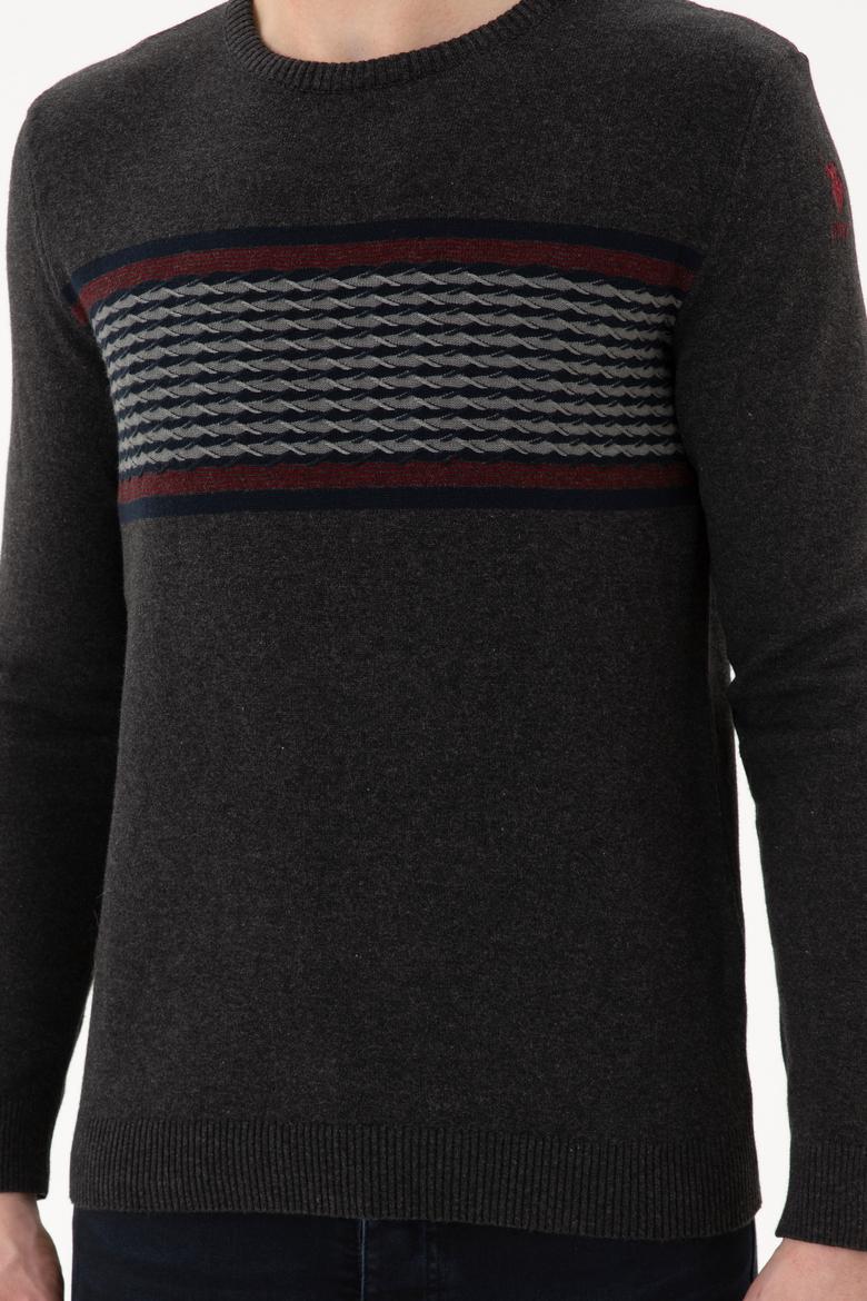 Erkek Antrasit Melanj Kazak - 50252305024