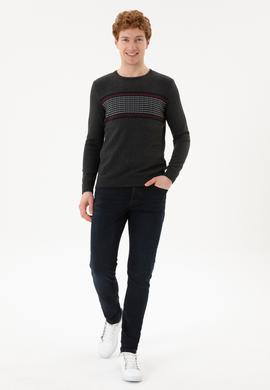 Erkek Antrasit Melanj Kazak - 50252305024