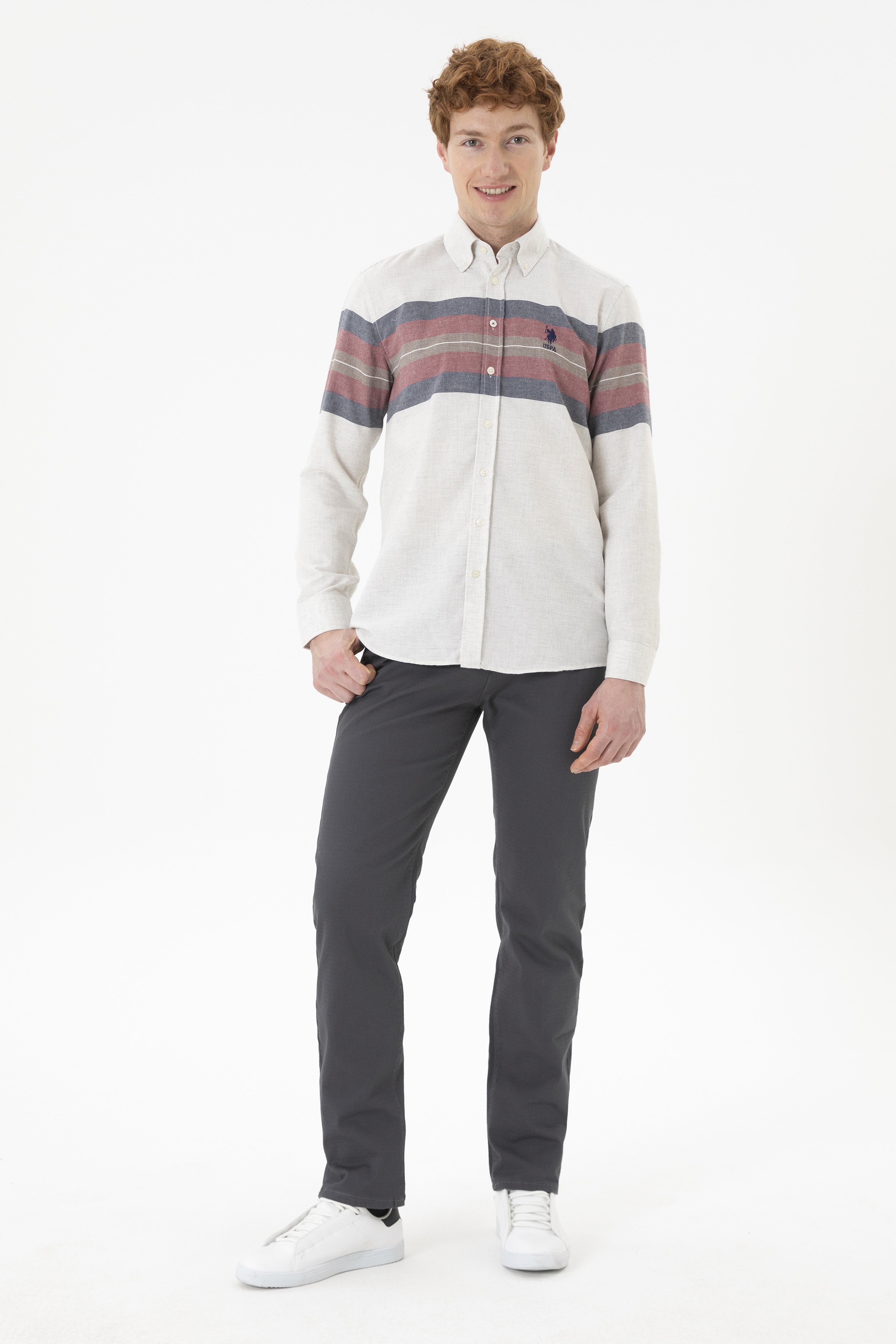 Erkek Regular Fit Antrasit Kanvas Pantolon - Image 1