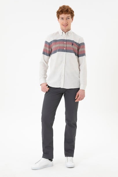 Erkek Regular Fit Antrasit Kanvas Pantolon