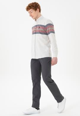 Erkek Regular Fit Antrasit Kanvas Pantolon - 50253418044