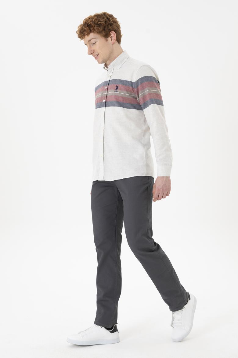 Erkek Regular Fit Antrasit Kanvas Pantolon - 50253418044