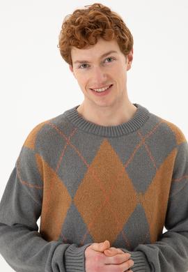 Erkek Gri Melanj Kazak - 50256191014