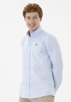 Erkek Açık Mavi Uzun Kollu Basic Gömlek - 50271278001