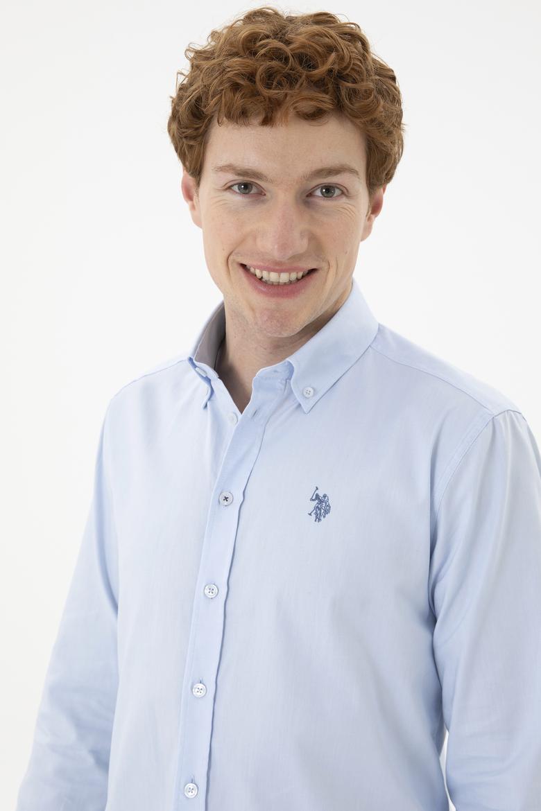 Erkek Açık Mavi Uzun Kollu Basic Gömlek - 50271278001