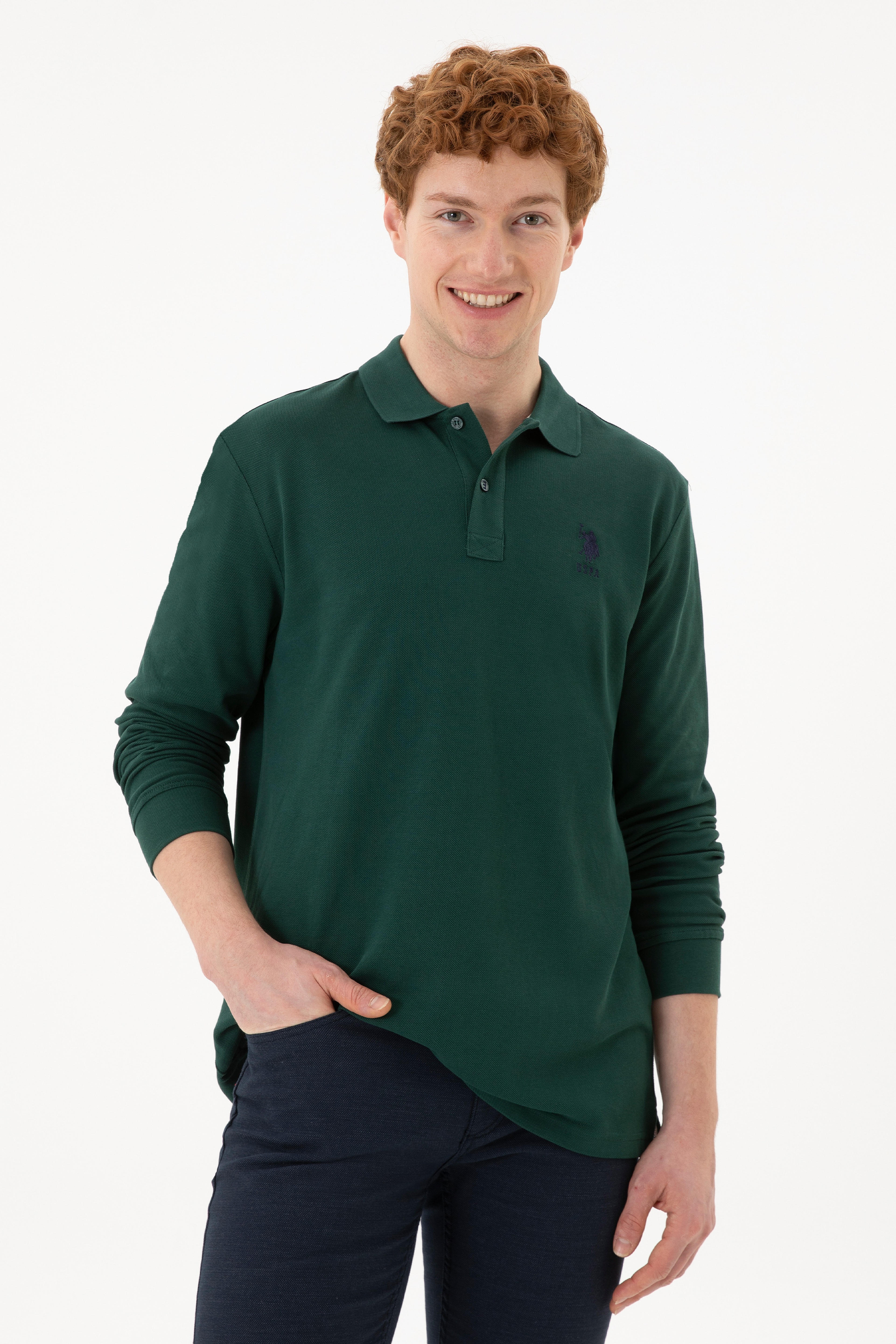 Erkek Yeşil Basic Sweatshirt - Image 1