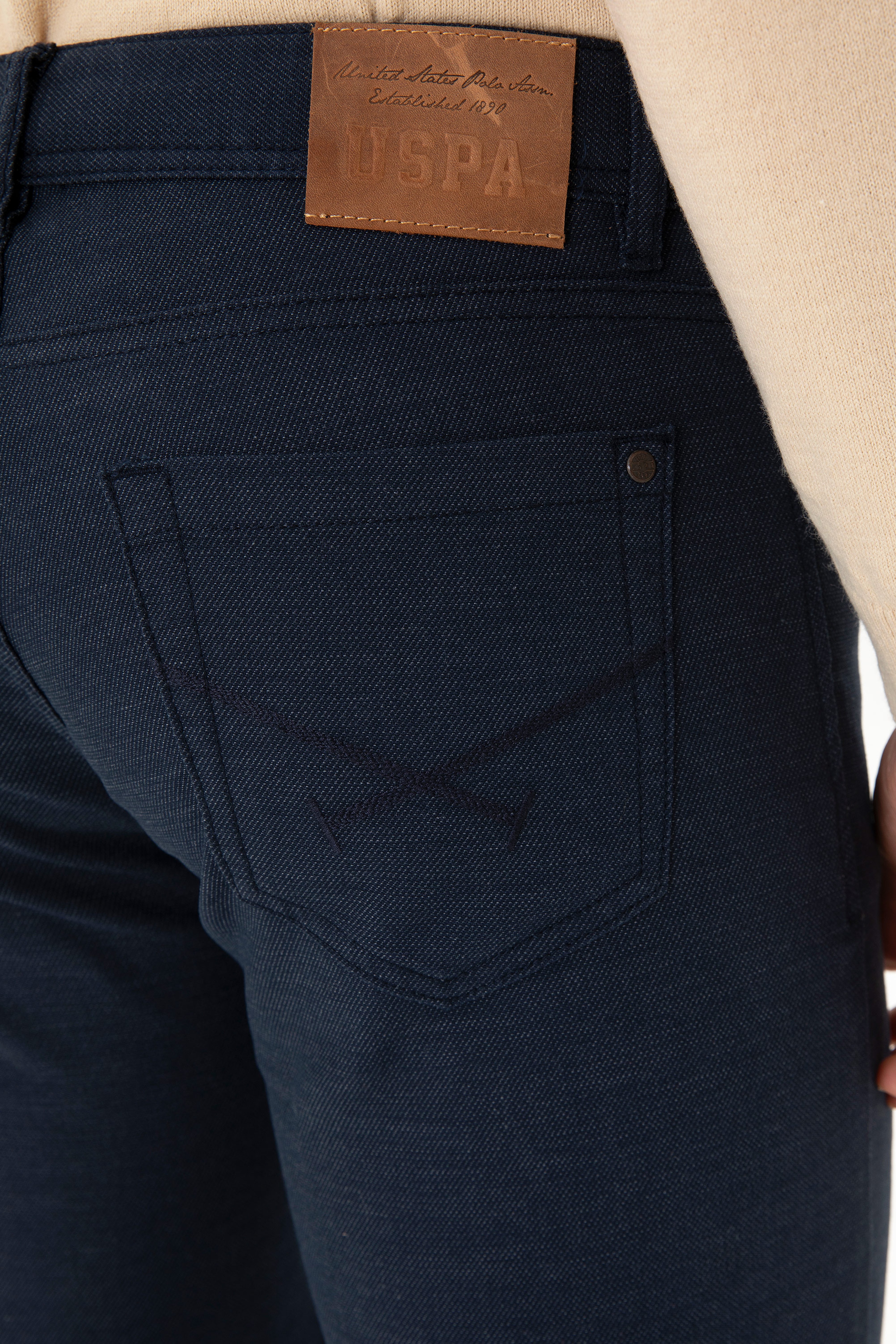 Erkek Slim Fit Lacivert Kanvas Pantolon - Image 7