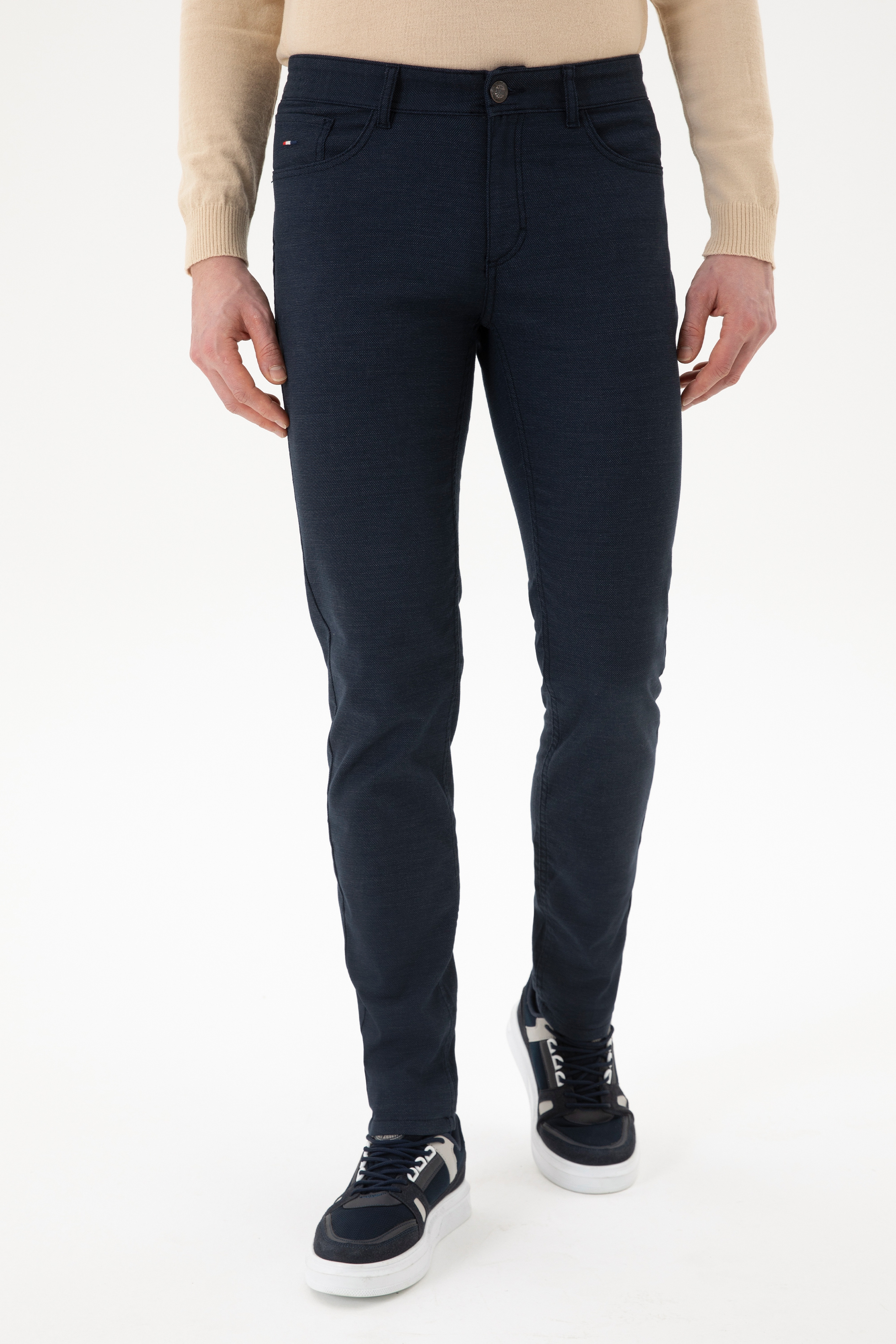 Erkek Slim Fit Lacivert Kanvas Pantolon - Image 2