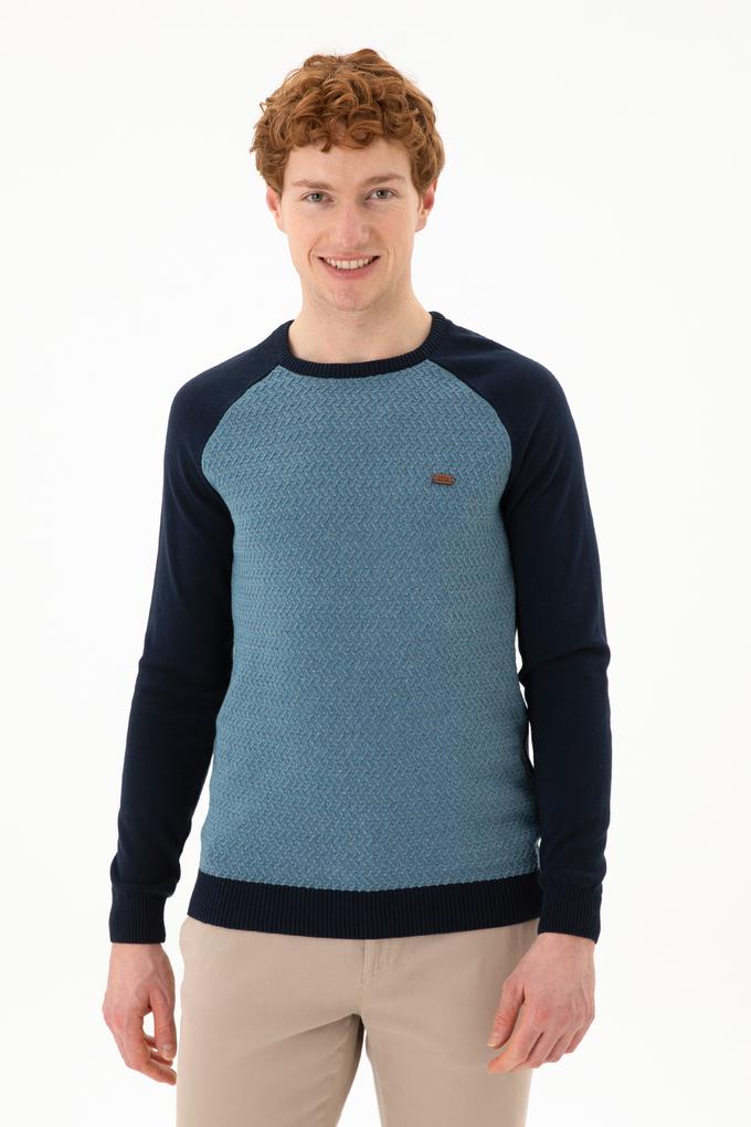 Erkek Kobalt Mavi Kazak