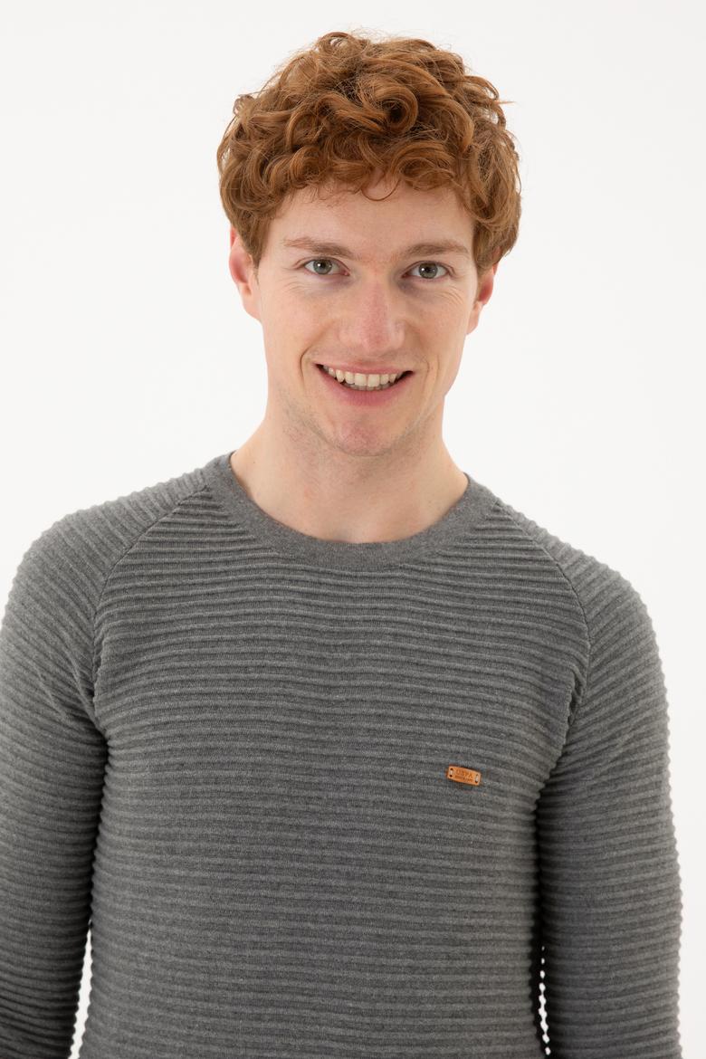 Erkek Gri Melanj Kazak - 50253795010