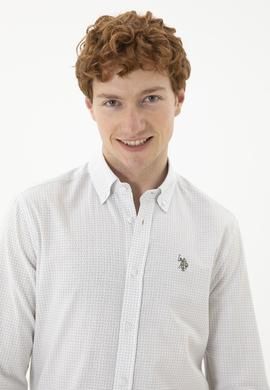 Erkek Baskılı Beyaz Gömlek - 50288673007