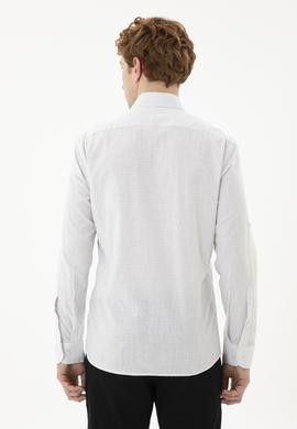 Erkek Baskılı Beyaz Gömlek - 50288673007