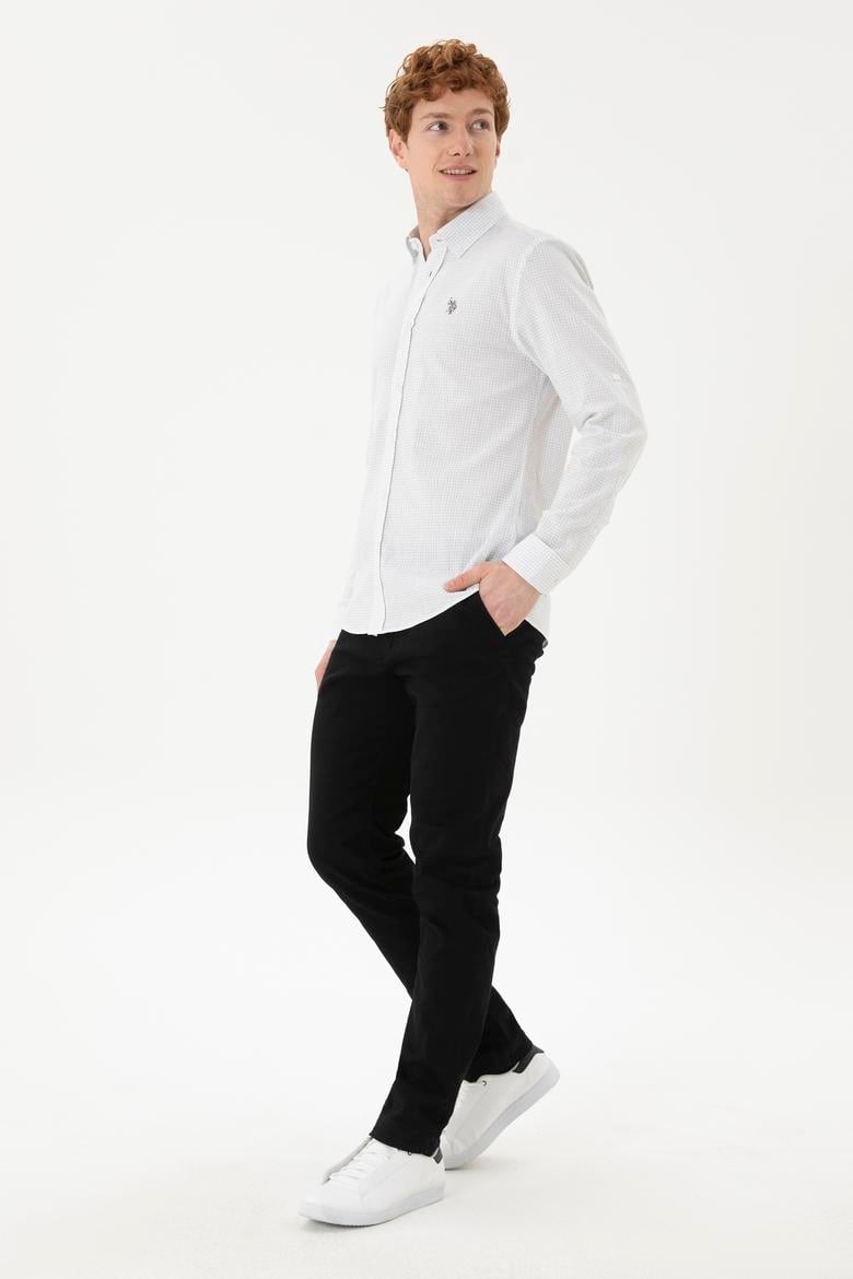 Erkek Baskılı Beyaz Gömlek - 50288673007