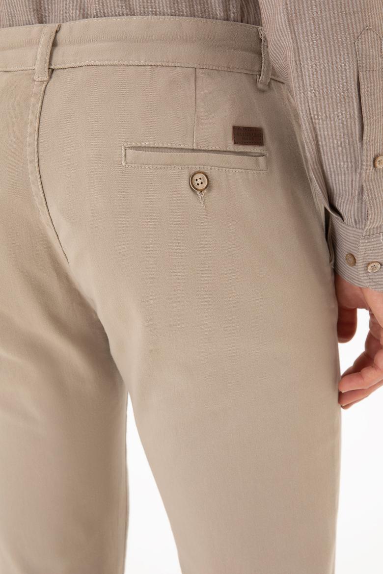 Erkek Slim Fit Taş Kanvas Pantolon - 50256578041