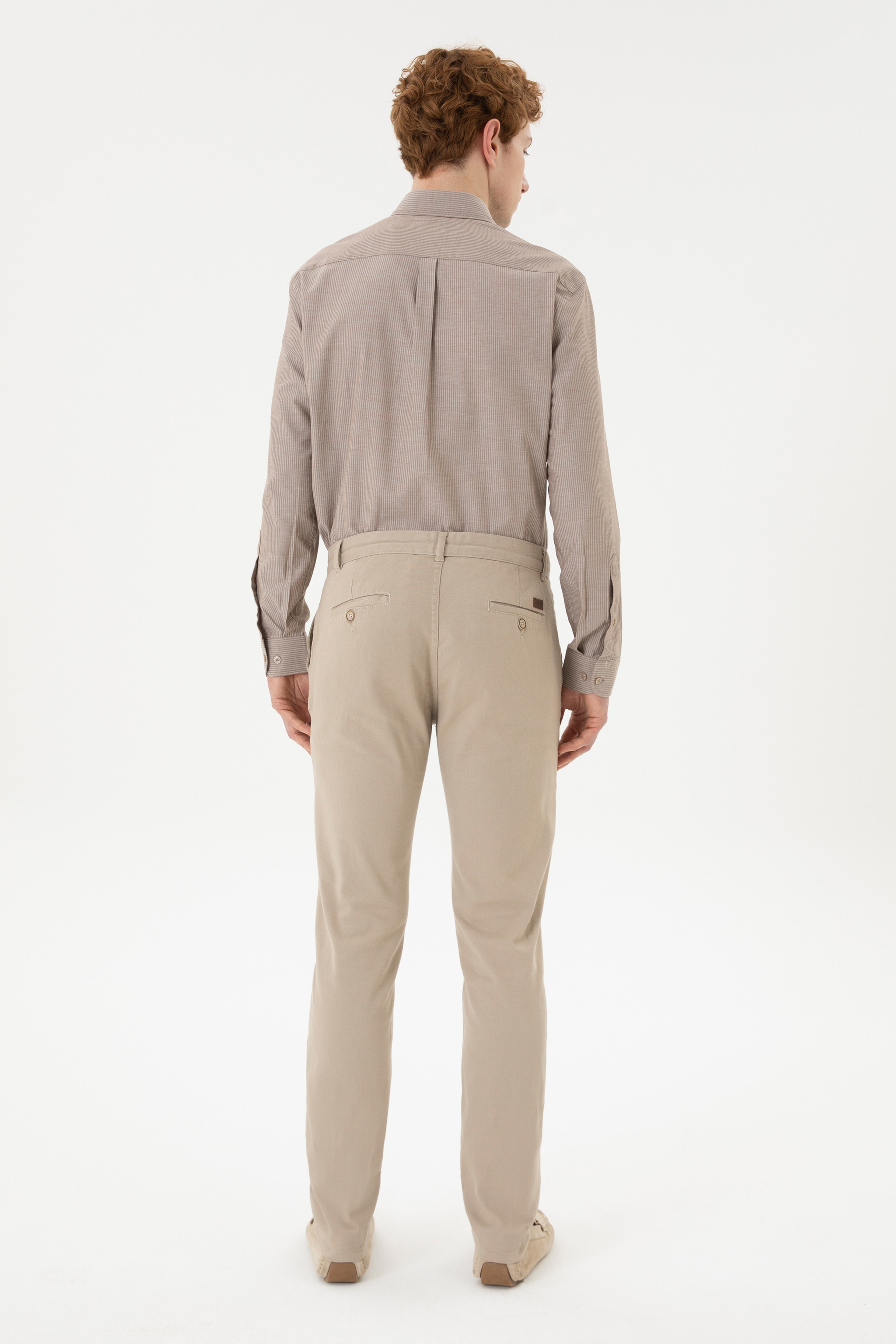 Erkek Slim Fit Taş Kanvas Pantolon - Image 4