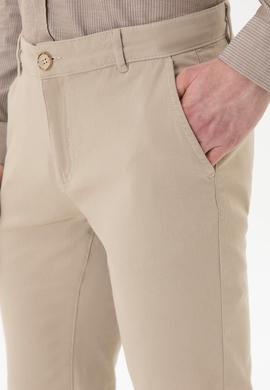 Erkek Slim Fit Taş Kanvas Pantolon - 50256578041