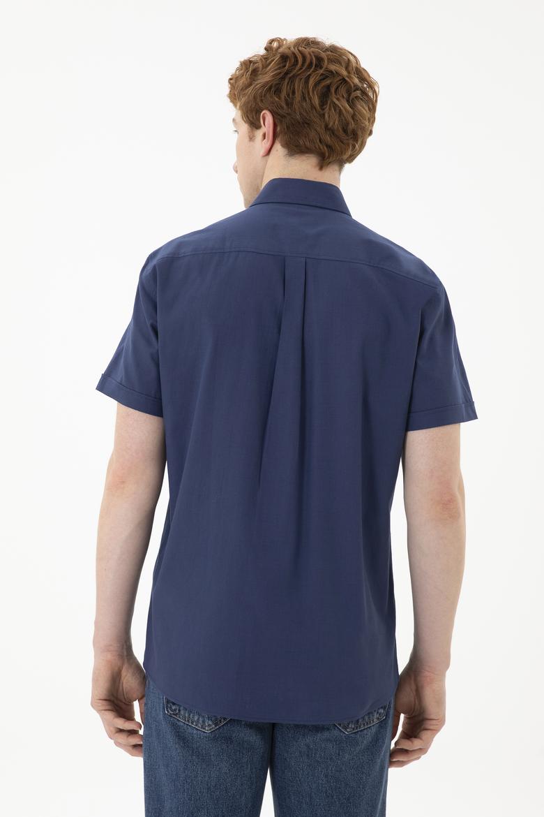 Erkek Lacivert Kısa Kollu Gömlek - 50288646010