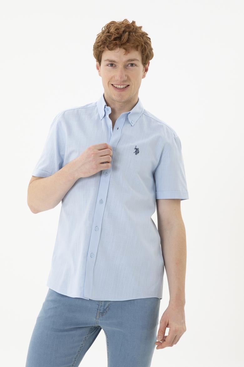 Erkek Açık Mavi Kısa Kollu Gömlek - 50288646028