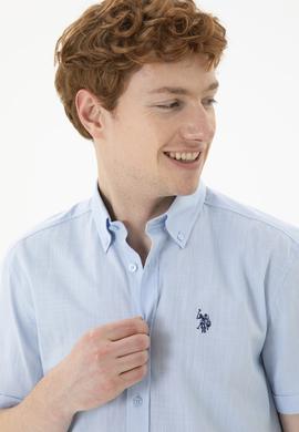 Erkek Açık Mavi Kısa Kollu Gömlek - 50288646028