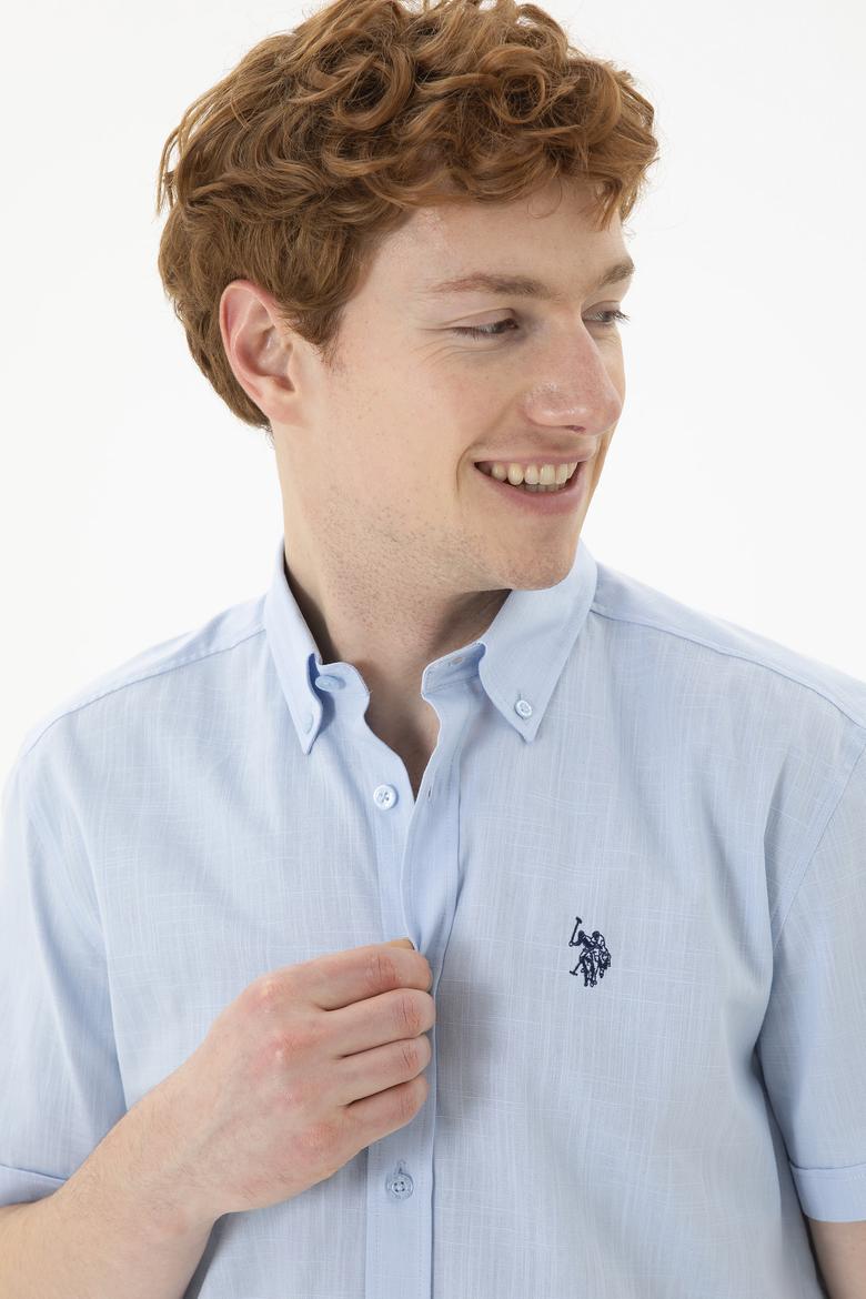 Erkek Açık Mavi Kısa Kollu Gömlek - 50288646028