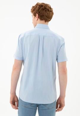 Erkek Açık Mavi Kısa Kollu Gömlek - 50288646028