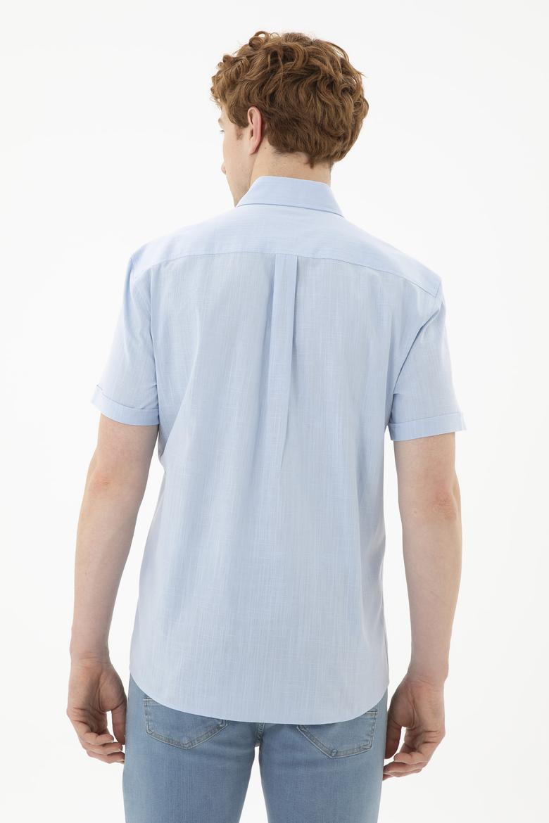 Erkek Açık Mavi Kısa Kollu Gömlek - 50288646028