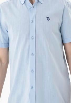 Erkek Açık Mavi Kısa Kollu Gömlek - 50288646028