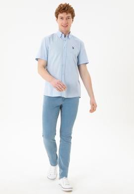 Erkek Açık Mavi Kısa Kollu Gömlek - 50288646028