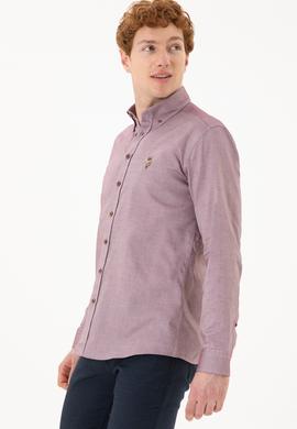Erkek Vişne Uzun Kollu Basic Gömlek - 50256694128