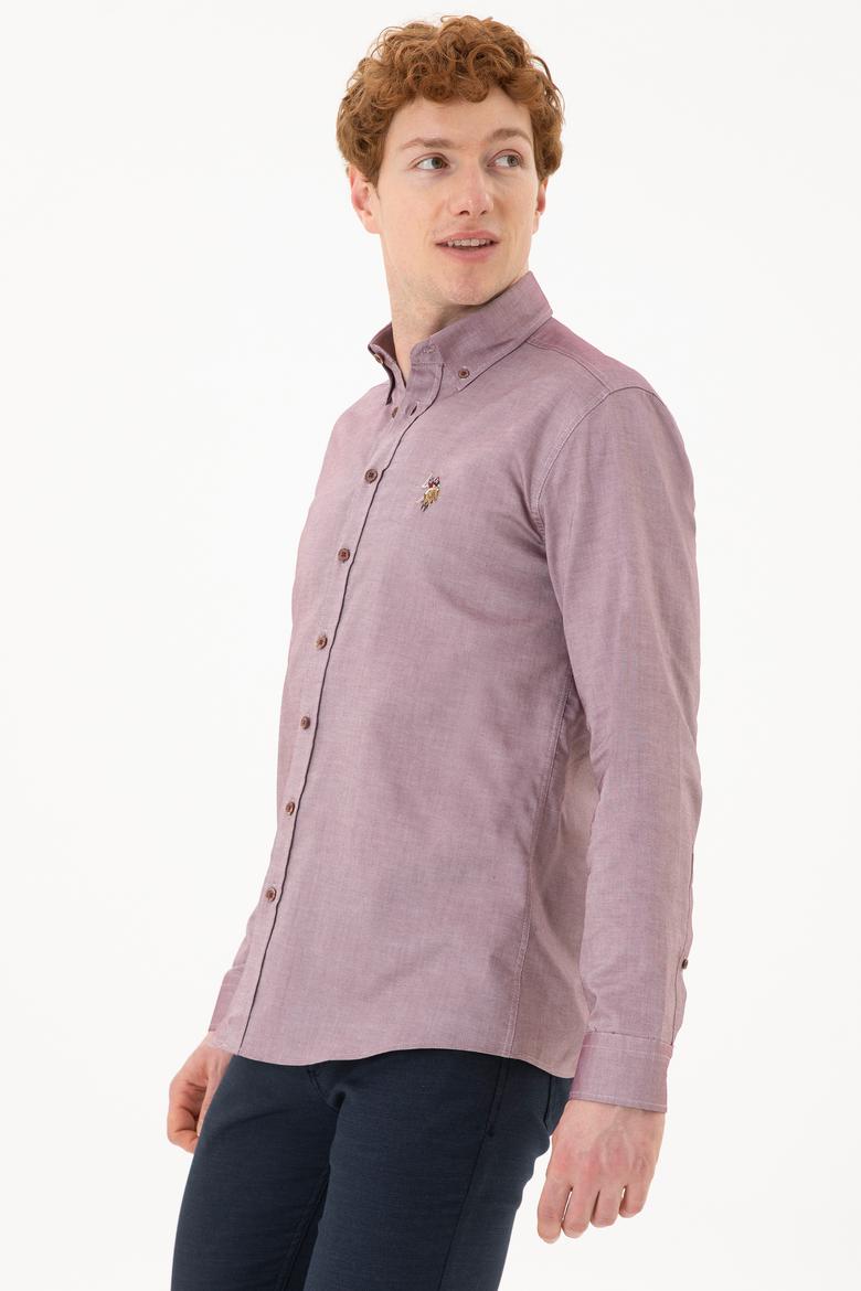 Erkek Vişne Uzun Kollu Basic Gömlek - 50256694128