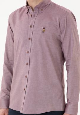 Erkek Vişne Uzun Kollu Basic Gömlek - 50256694128
