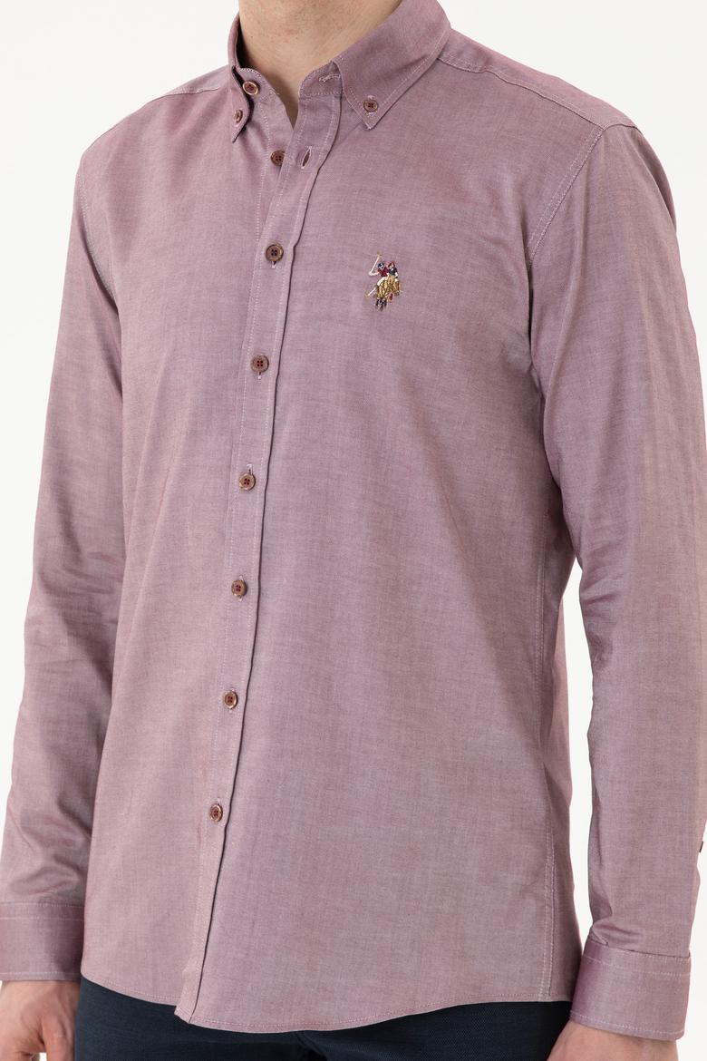 Erkek Vişne Uzun Kollu Basic Gömlek - 50256694128