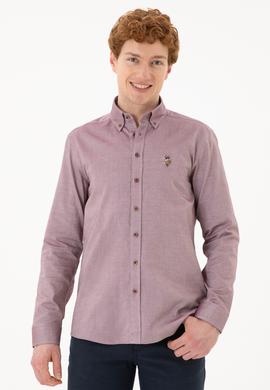Erkek Vişne Uzun Kollu Basic Gömlek - 50256694128