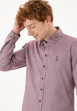 Erkek Vişne Uzun Kollu Basic Gömlek - 50256694128