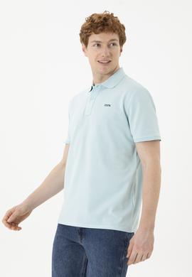 Erkek Su Yeşili Basic Tişört - 50284641059