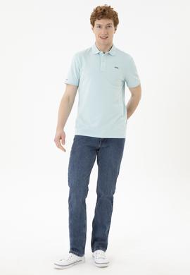 Erkek Su Yeşili Basic Tişört - 50284641059