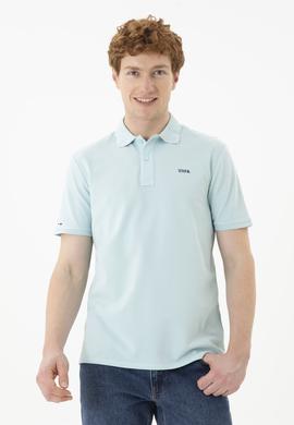 Erkek Su Yeşili Basic Tişört - 50284641059