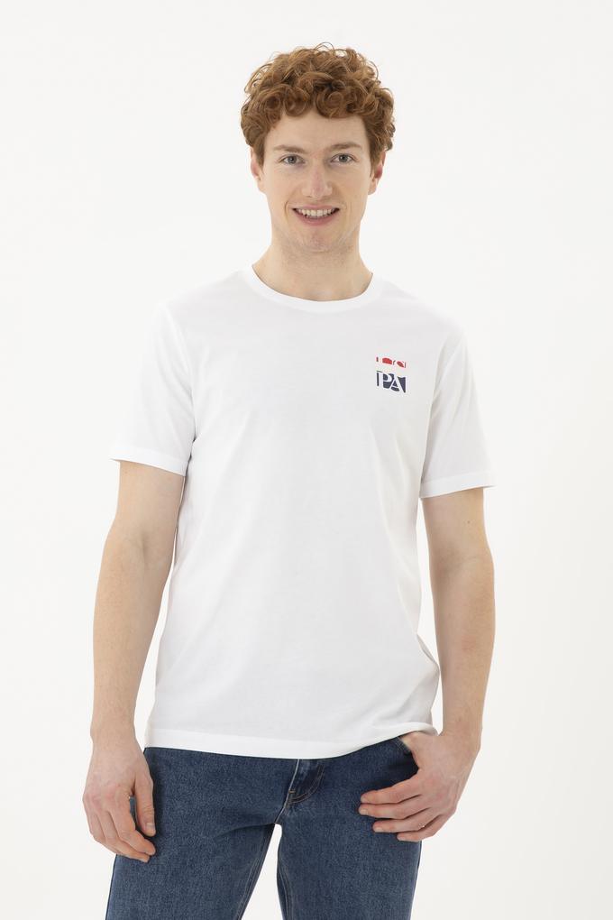 Erkek Regular Fit Bisiklet Yaka Beyaz Tişört